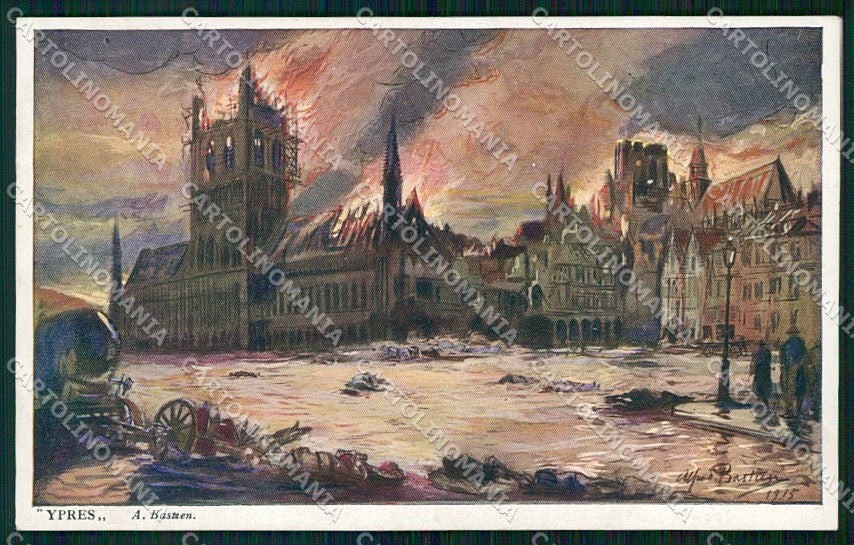 WW1 WWI Militari Propaganda Ypres Belgio cartolina XF6617 – fronte