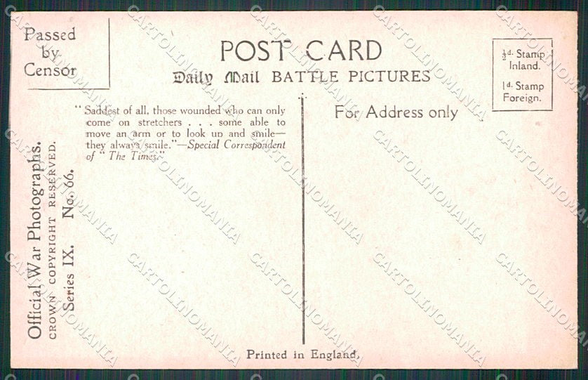 WW1 WWI Militari Propaganda Daily Mail Serie IX No. 66 cartolina XF6619 – retro