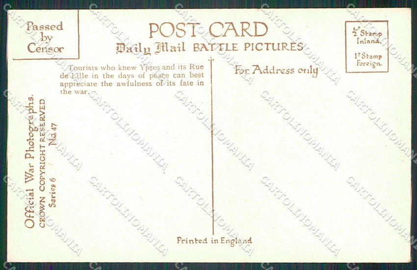WW1 WWI Militari Propaganda Daily Mail Serie 6 No. 47 cartolina XF6632 – retro