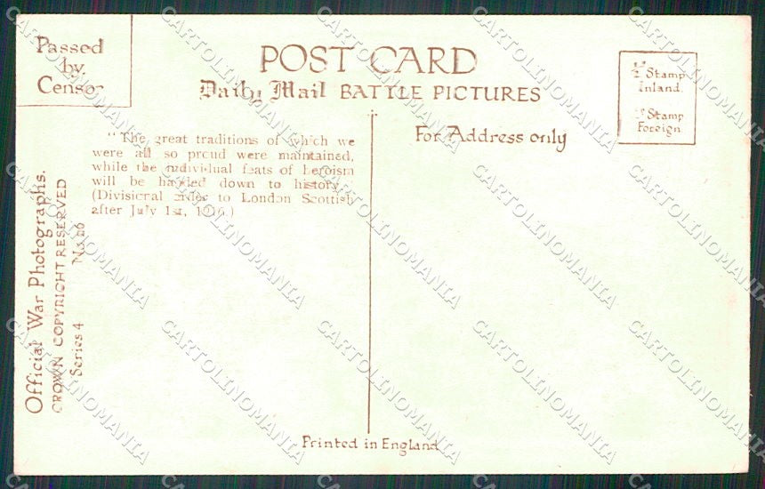 WW1 WWI Militari Propaganda Daily Mail Serie 4 No. 26 cartolina XF6634 – retro