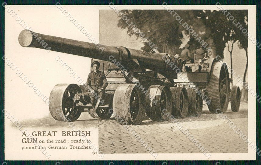 WW1 WWI Militari Propaganda British Gun cartolina XF6640 – fronte