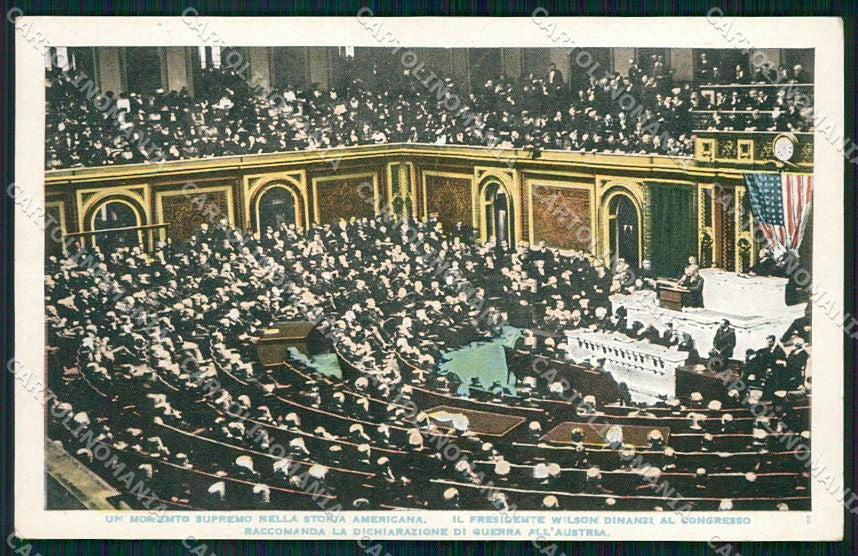 WW1 WWI Militari Propaganda USA Wilson President cartolina XF6646 – fronte