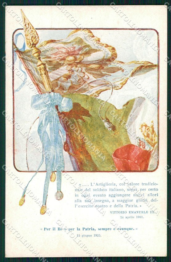 WW1 WWI Propaganda Artiglieria Tricolore Vittorio Emanuele III cartolina XF6681 – fronte