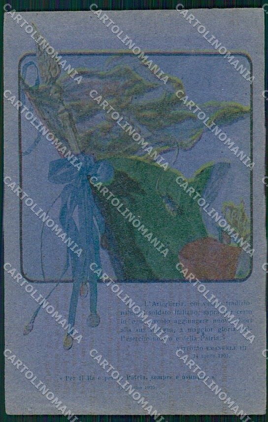 WW1 WWI Propaganda Artiglieria Tricolore Vittorio Emanuele III cartolina XF6682 – fronte