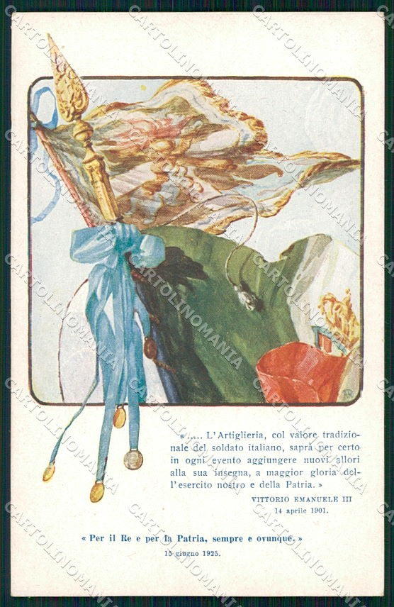 WW1 WWI Propaganda Artiglieria Tricolore Vittorio Emanuele III cartolina XF6684 – fronte