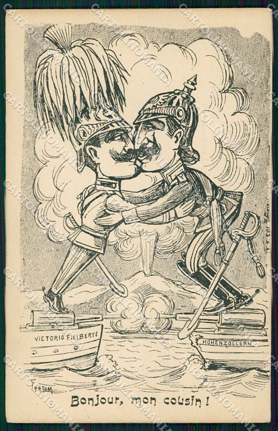 Reali Royalty Savoia Wilhelm II German Kaiser Propaganda Fertom cartolina XF6705 – fronte