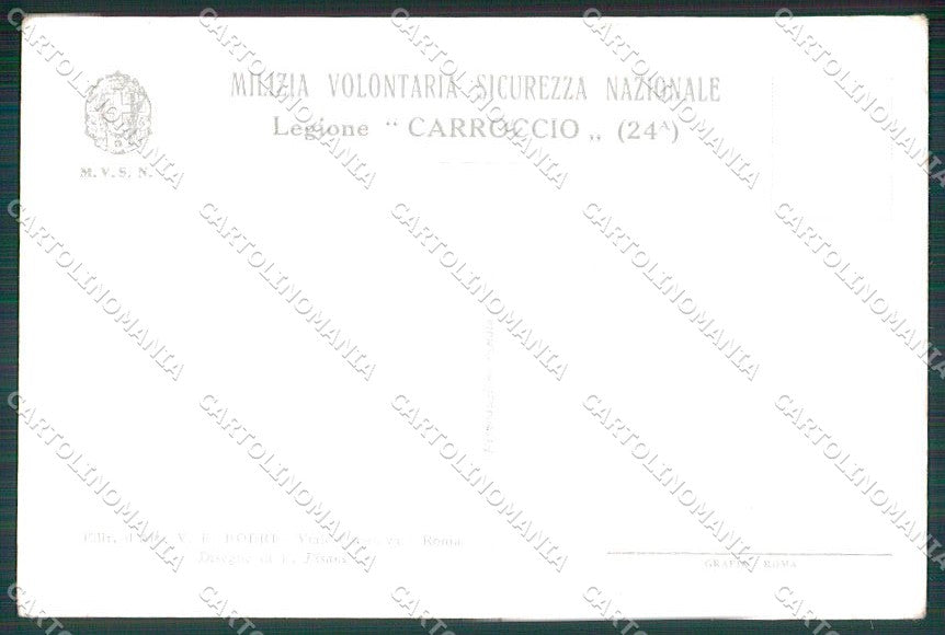 Militari Milizia Volontaria 24ª Legione Carroccio Fascismo cartolina XF6718 – retro