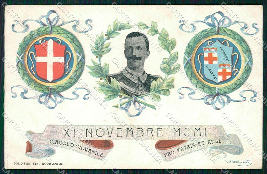 Royalty Savoia Vittorio Emanuele III Circolo Giovanile Bologna cartolina XF6729 – fronte