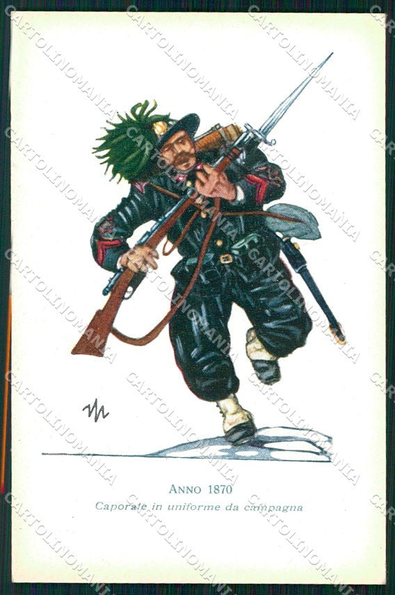 Militari X Reggimento Bersaglieri Uniforme Mona cartolina XF6750 – fronte