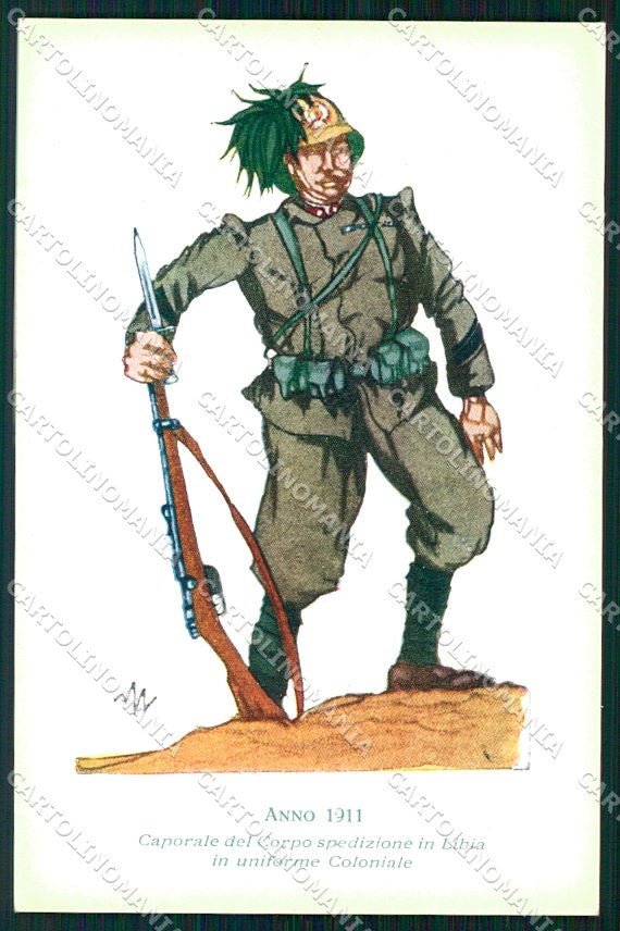 Militari X Reggimento Bersaglieri Uniforme Mona cartolina XF6752 – fronte