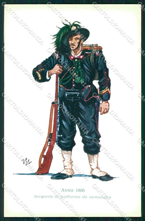 Militari X Reggimento Bersaglieri Uniforme Mona cartolina XF6756 – fronte