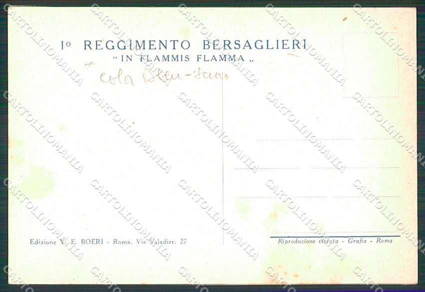 Militari I Reggimento Bersaglieri Ciclisti Pisani Boeri cartolina XF6757 – retro