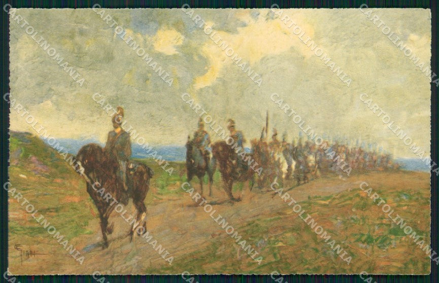 Militari Reggimentale Genova Cavalleria 1931 Lancieri cartolina XF6825 – fronte