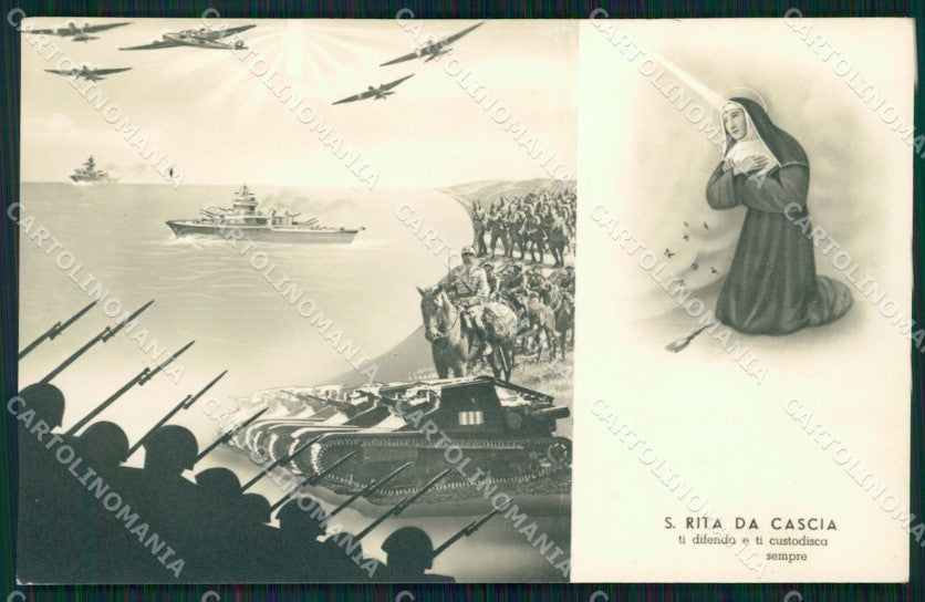 WW2 WWII Propaganda Esercito Santa Rita da Cascia Santino cartolina XF6832 – fronte