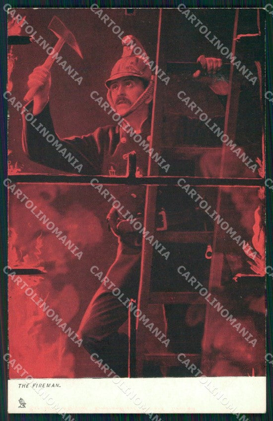 Pompieri Vigile del Fuoco The Fireman Tuck postcard serie 828 cartolina XF6843 – fronte