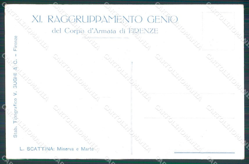 Militari 11º XI Raggruppamento Genio Firenze Minerva Scattina cartolina XF6881 – retro