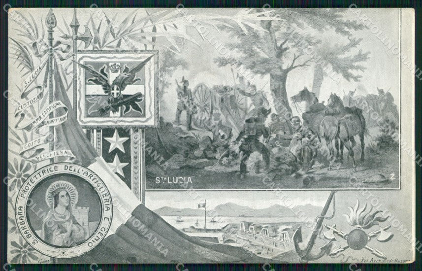 Militari Reggimentale S. Barbara Protettrice Artiglieria Genio cartolina XF6888 – fronte