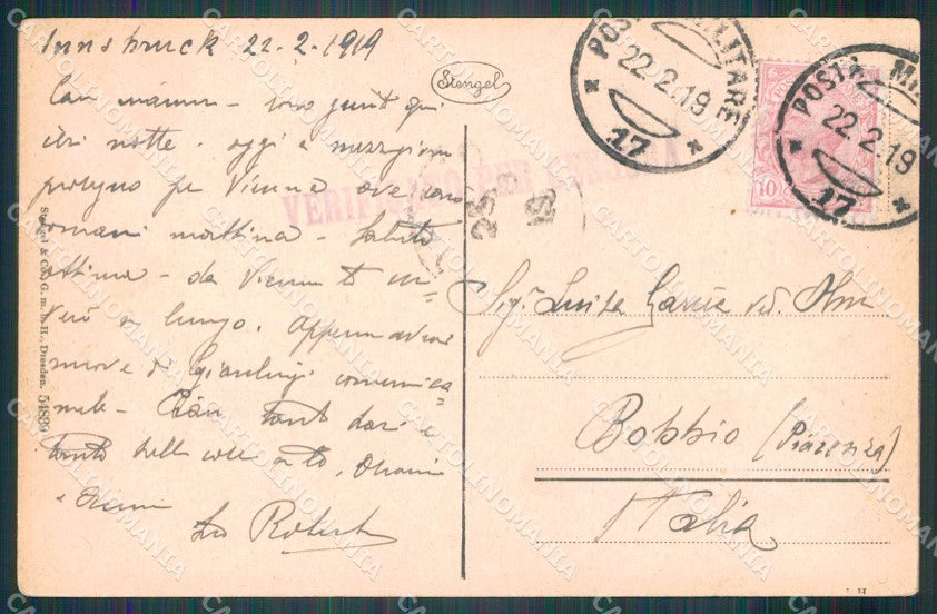 Österreich Innsbruck Annullo Posta Militare 17 cartolina XF6889 – retro