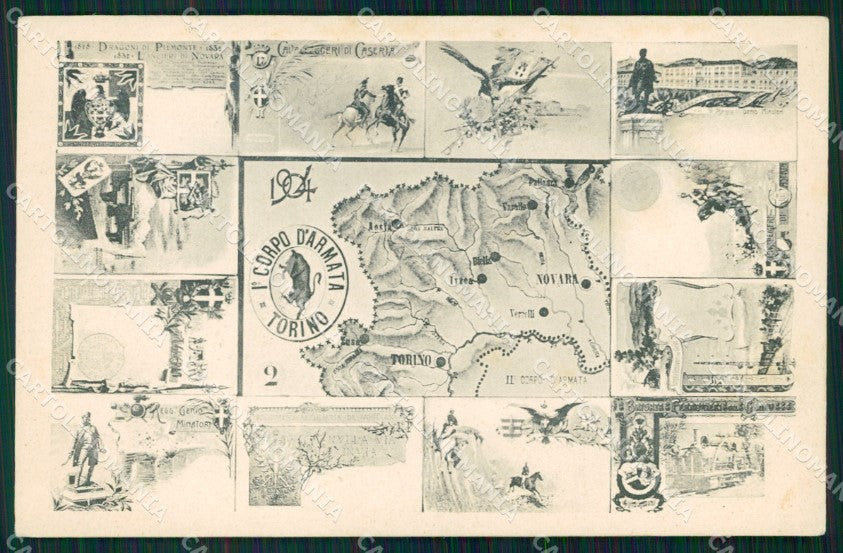Militari Reggimentale I Corpo Armata Torino 1904 ABRASA cartolina XF6894 – fronte