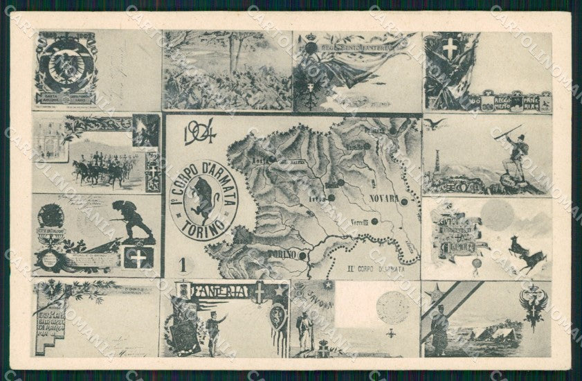 Militari Reggimentale I Corpo Armata Torino 1904 ABRASA cartolina XF6895 – fronte