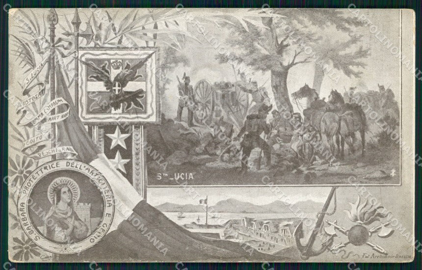 Militari Reggimentale S. Barbara Protettrice Artiglieria Genio cartolina XF6896 – fronte