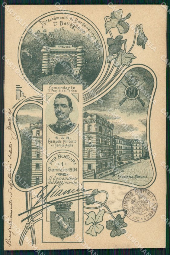 Militari 60º Reggimento Fanteria Bardonecchia Savoia Caserma cartolina XF6897 – fronte