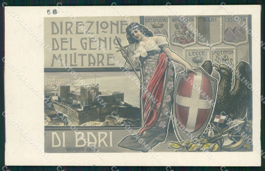 Militari Reggimentale Direzione del Genio Militare di Bari Foto cartolina XF6899 – fronte