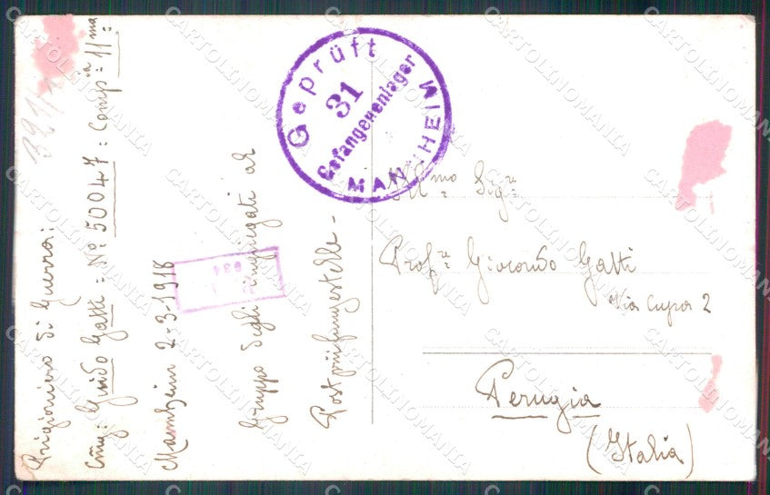 WWI Germany Mannheim Gefangenenlager Prigionieri di Guerra Foto cartolina XF6906 – retro