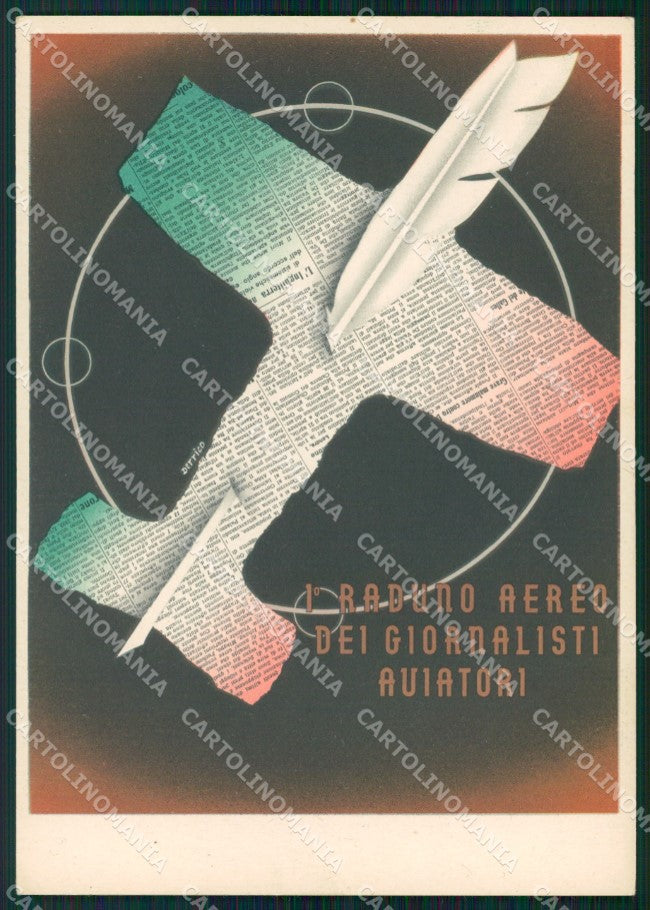 Aviazione Congresso Stampa Aeronautica Roma 1939 Derrico FG cartolina XF7041 – fronte