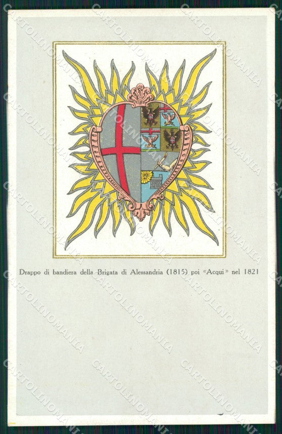 Militari 17º 18º Reggimento Fanteria Brigata Acqui Drappo cartolina XF7091 – fronte