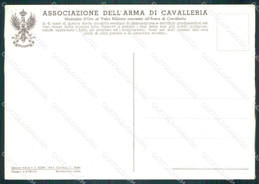 Militari Associazione Arma di Cavalleria D'Ercoli FG cartolina XF7130 – retro