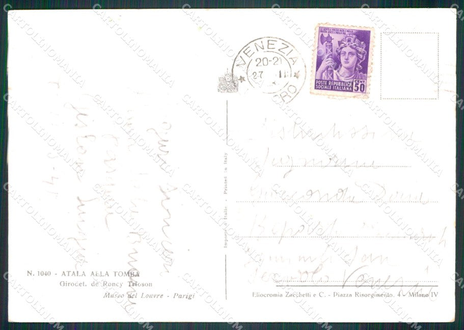 Parigi Louvre Atala alla Tomba Girodet de Roussy-Trioson FG cartolina XF7184 – retro