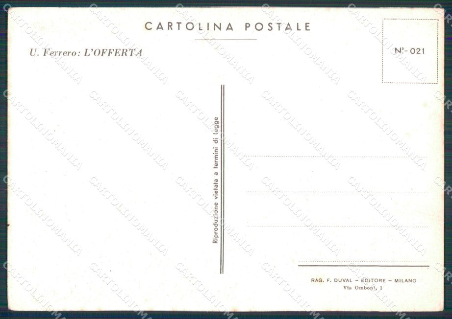 Militari Bersaglieri Ciclisti L'offerta Ferrero Duval FG cartolina XF7221 – retro