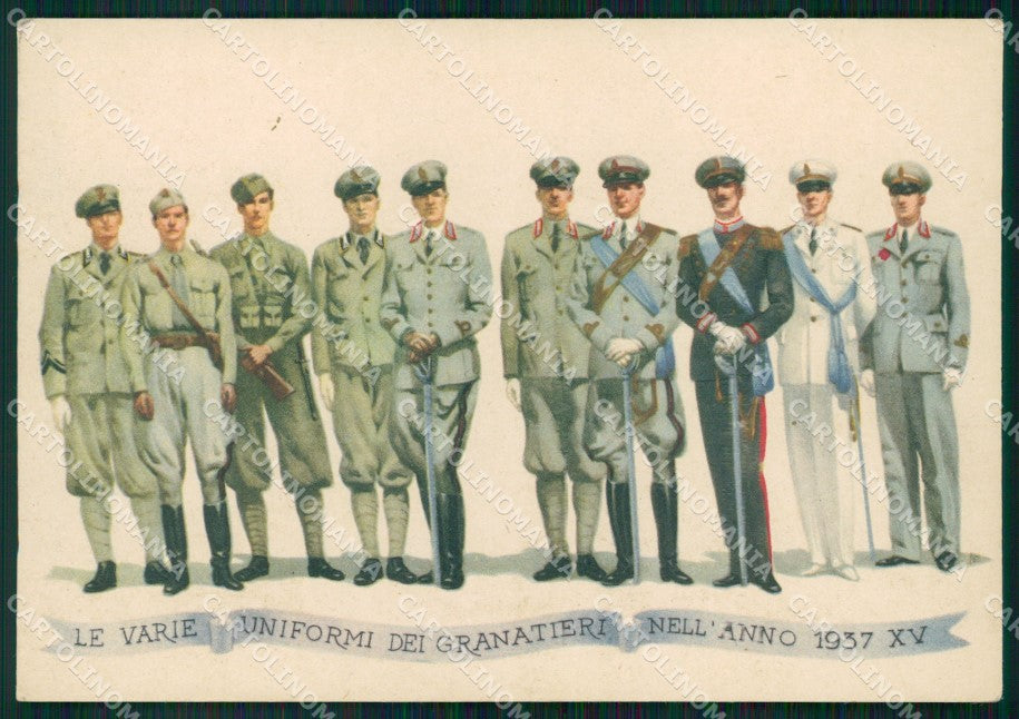 Militari Brigata Granatieri di Sardegna Duval 1937 FG cartolina XF7228 – fronte