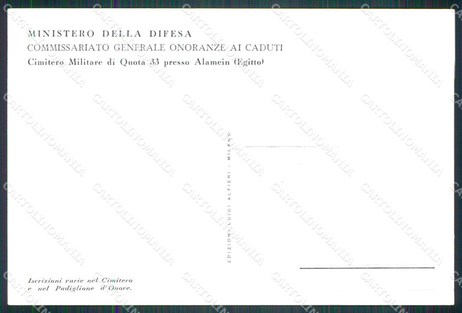 Militari Bersaglieri Cimitero di Quota 33 Alamein Egitto FG cartolina XF7254 – retro