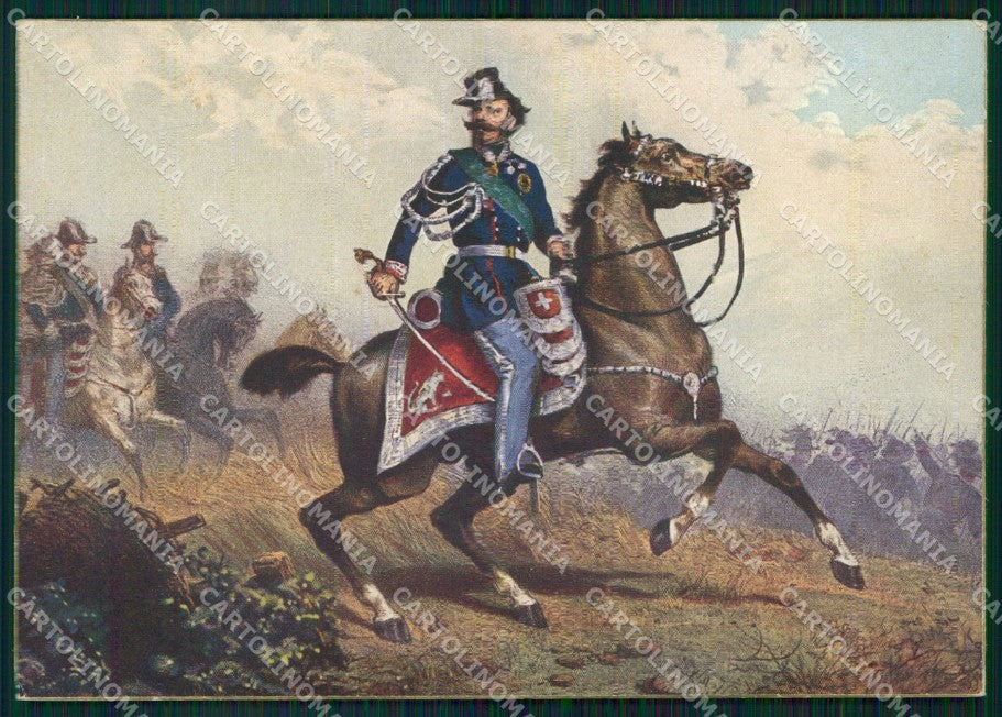 Militari Reggimento Corazzato Lancieri Vittorio Emanuele II FG cartolina XF7274 – fronte