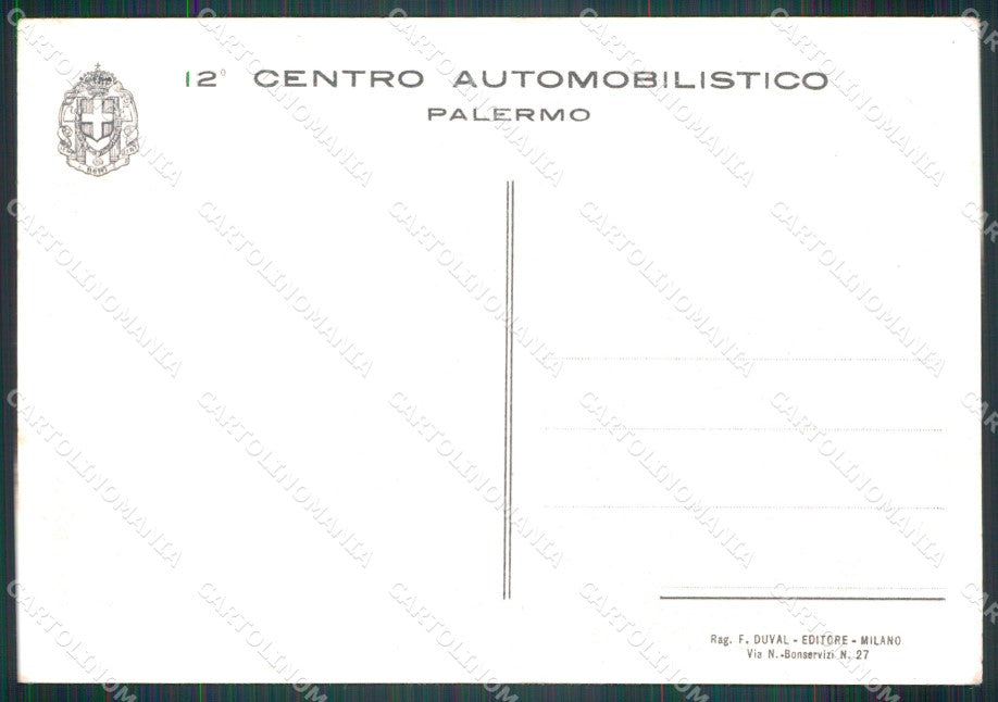 Militari 12º Centro Automobilistico Palermo Boccasile FG cartolina XF7287 – retro