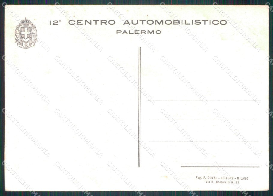 Militari 12º Centro Automobilistico Palermo Boccasile FG cartolina XF7288 – retro