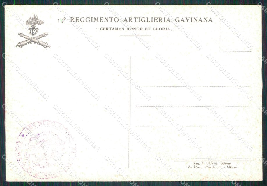 Militari Coloniali Etiopia 19º Regg Artiglieria Gavinana FG cartolina XF7304 – retro