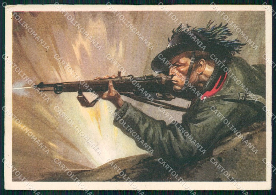 Militari Bersaglieri Pisani Boeri PIEGHINE FG cartolina XF7311 – fronte