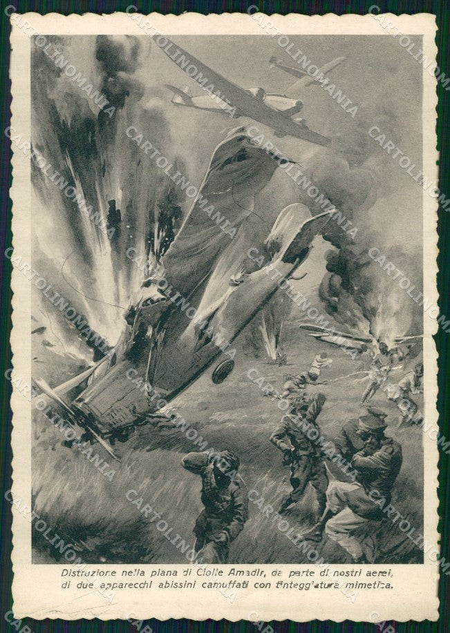Militari Avvenimenti Illustrati Coloniale Ingegnoli PIEGHE FG cartolina XF7391 – fronte