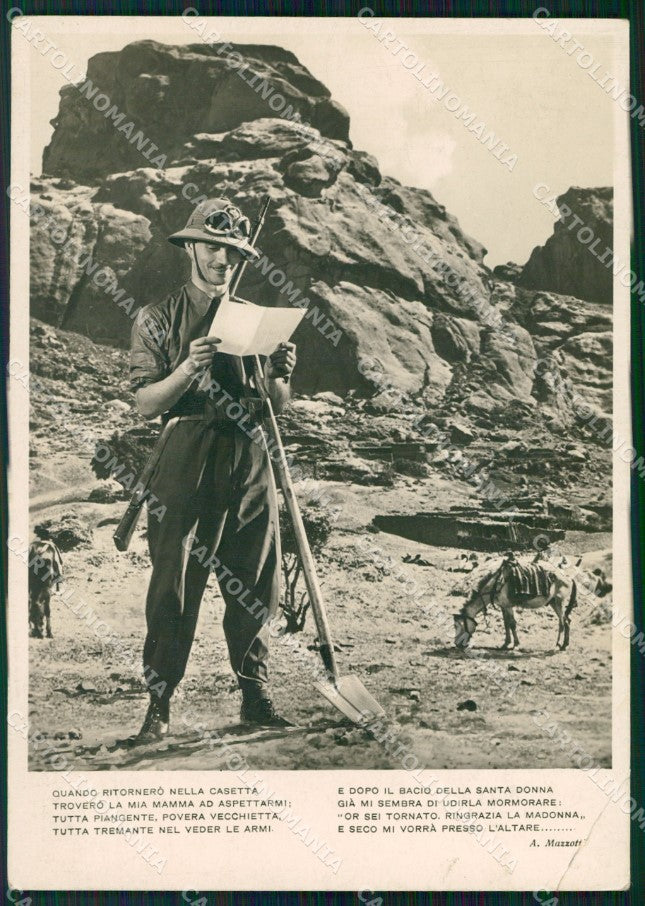 Militari Propaganda Fascismo Mazzotti Coloniale PIEGA Foto FG cartolina XF7393 – fronte