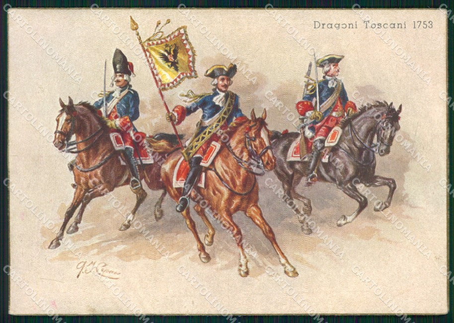 Militari Lancieri Firenze Dragoni Toscani Cenni PIEGHINE FG cartolina XF7410 – fronte