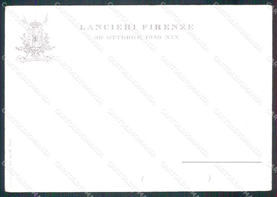 Militari Lancieri Firenze Dragoni Toscani Cenni PIEGHINE FG cartolina XF7410 – retro