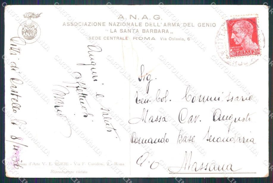 Militari Associazione Arma del Genio Pisani TRACCE UMIDO FG cartolina XF7418 – retro