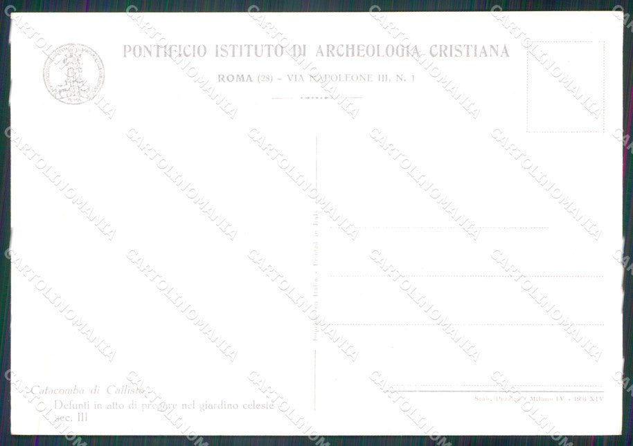 Roma Pontificio Istituto Archeologia Cristiana Catacomba FG cartolina XF7419 – retro