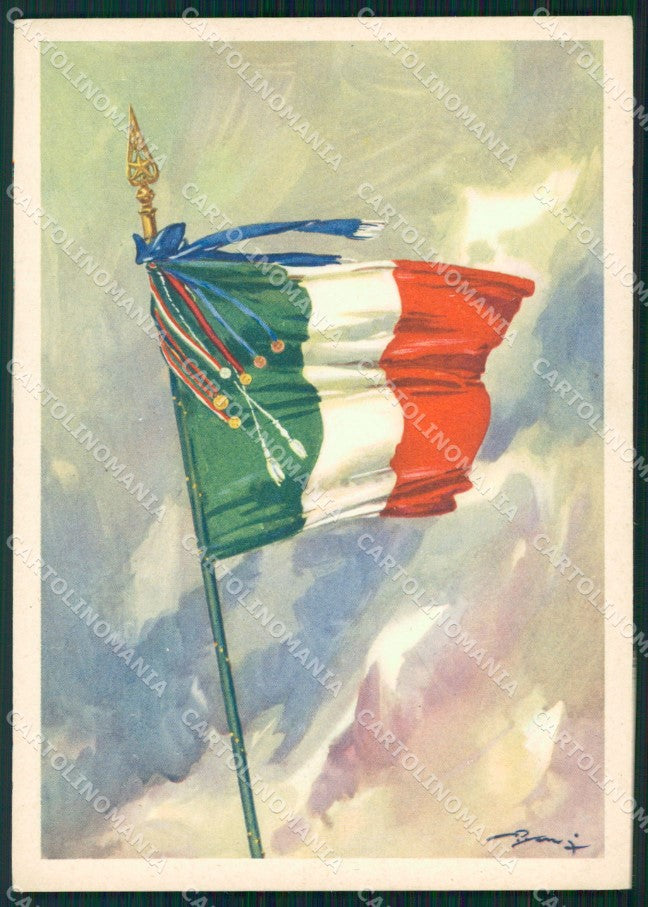 Militari Corpo delle Guardie di P.S. Tricolore PIEGHINE FG cartolina XF7422 – fronte