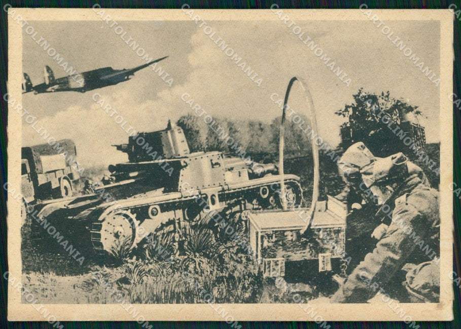 Militari Genieri Carro Armato Telegrafisti WWII FG cartolina XF7424 – fronte