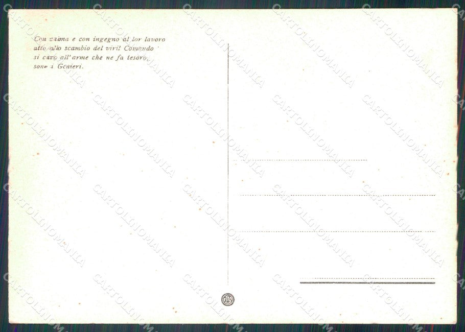 Militari Genieri Carro Armato Telegrafisti WWII FG cartolina XF7424 – retro
