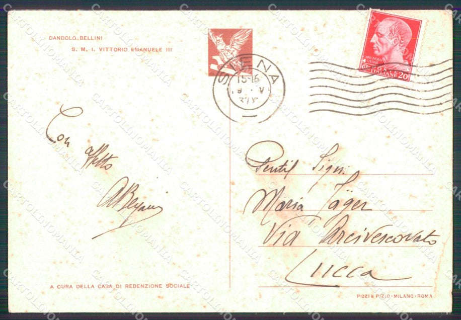 Reali Royalty Savoia Vittorio Emanuele III Bellini FG cartolina XF7437 – retro